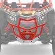 red powder coated elitewill x3 front pre-runner bumper for 2017-2022 can am maverick x3 & x3 max turbo, replaces oem #715003433 and oem #715002878 logo