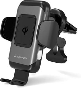 img 4 attached to 🔌 Amoner U Wireless Car Charger Mount - Auto-Clamping Qi 10W/7.5W Fast Charging Holder - Dash Air Vent Mount for iPhone Series 13/12/11/Pro/Max/X/8, Samsung S20/S10/S10+/S9/S9+/Note - Black Gray