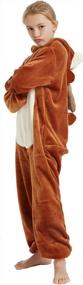 img 2 attached to Детская пижама-комбинезон CASABACO с оленем: милый костюм коричневого оленя на Рождество и Хэллоуин для мальчиков и девочек, цельный комбинезон с животными, размер 140 см