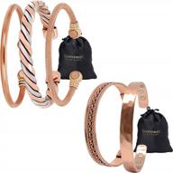 copper bracelets for arthritis - for men and women 100% copper with powerful therapy magnets effective and natural relief for arthritis logo