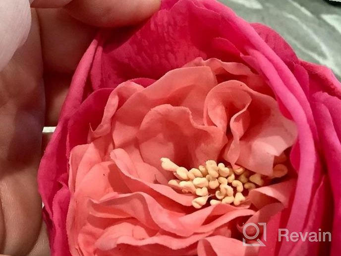 img 1 attached to Realistic UKELER Pink Austin Roses Bouquet - 4 Latex Artificial Flowers For Weddings, Home Decor, Arrangements And Valentine'S Day Gifts review by Jeff Vasquez