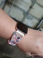 img 1 attached to Upgrade Your Fitbit Versa With TOYOUTHS Patterned Scrunchie Bands - Elastic, Stylish & Comfortable! review by Joe Griffin
