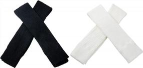 img 3 attached to Warm Up In Style With GLENMEARL Heel-Hole Stirrup Leg Warmers For Women And Girls