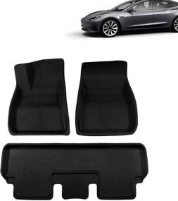 img 4 attached to 🚗 SPEEDPARK Tesla Model 3 Floor Mats, Premium All Weather Anti-Slip Waterproof Floor Liners, Car Interior Accessories - Compatible with Model 3 2017-2022 (1st &amp; 2nd Row, Black)