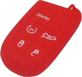 img 2 attached to 🔑 LemSa 5 Button Silicone Key Fob Cover Case - Compatible with Jeep Grand Cherokee, Dodge Challenger, Charger, Dart, Durango, Journey, Chrysler 300 - Red Pink