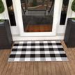 hand-woven cotton buffalo plaid check rug: perfect for farmhouse and outdoor porches - 27.5"x43.3 logo