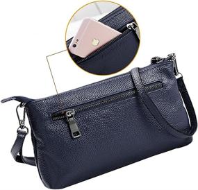 img 1 attached to 👜 Lecxci Women's Leather Crossbody Handbag with Zipper & Matching Wallet - Stylish Crossbody Bags