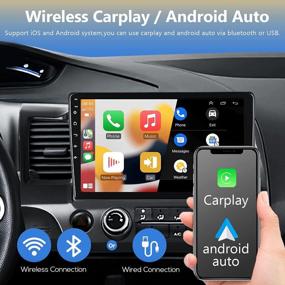 img 3 attached to Автомобильная стереосистема Android для Honda Civic 2006-2011 Поддержка беспроводной сети Carplay Android Auto с 10,1-дюймовым емкостным сенсорным экраном WiFi GPS-навигация Резервная камера Мультимедийный плеер Головное устройство 2 + 32G