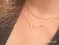 img 1 attached to Handmade 18k Gold Plated Dainty Gold Choker Necklace, Layered Heart Pendant with Arrow Bar, Long Layering Necklace for Women by MEVECCO review by Kenny Davey
