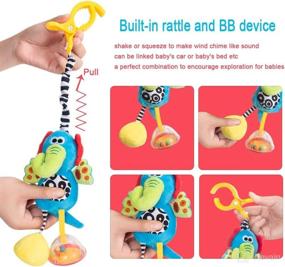img 1 attached to 🔔 Optimized Baby Toys Set for 3, 6, 9, 12 Months | Hanging Rattle Toys for Babies | Soft Plush Stuffed Animal Rattles | Stroller Accessory for Infant Car Bed Crib | Set of 2