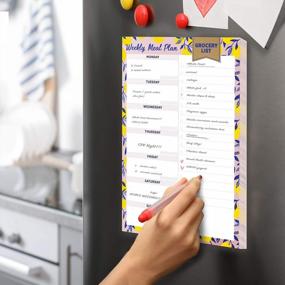img 2 attached to Stay Organized And Plan Your Meals With Oriday'S Magnetic Weekly Meal Planner And Grocery List - Yellow Lemon (52 Sheets)