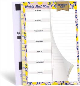 img 4 attached to Stay Organized And Plan Your Meals With Oriday'S Magnetic Weekly Meal Planner And Grocery List - Yellow Lemon (52 Sheets)