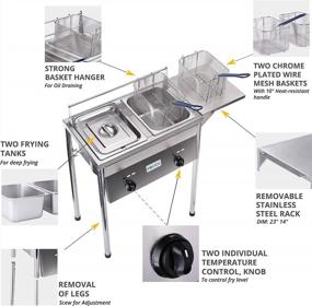 img 1 attached to Bioexcel Outdoor Propane Deep Fryer With 2 Stainless Steel Baskets & Lids, Adjustable Temperature Regulator (SS22)