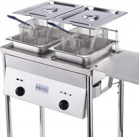 img 4 attached to Bioexcel Outdoor Propane Deep Fryer With 2 Stainless Steel Baskets & Lids, Adjustable Temperature Regulator (SS22)