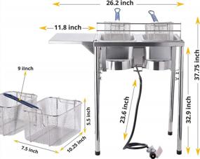 img 2 attached to Bioexcel Outdoor Propane Deep Fryer With 2 Stainless Steel Baskets & Lids, Adjustable Temperature Regulator (SS22)