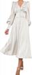stunning satin maxi dress with puff sleeves and ruffled accents for women logo