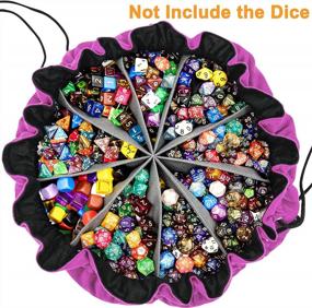 img 3 attached to Large Dice Bag With Pockets - Hold Over 300 Dice - Rose Red | SIQUK DND RPG MTG Storage Bag
