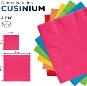 img 3 attached to Add Vibrant Color To Your Table Setting With Our 300 Pack 5" X 5" Multicolor Napkins Set