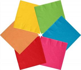 img 4 attached to Add Vibrant Color To Your Table Setting With Our 300 Pack 5" X 5" Multicolor Napkins Set