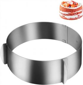 img 3 attached to Create Perfect Cakes Every Time With Cyimi Stainless Steel Adjustable Cake Mould And Cake Collars With Acetate Sheets And Decorative Stickers