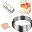 create perfect cakes every time with cyimi stainless steel adjustable cake mould and cake collars with acetate sheets and decorative stickers logo