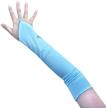 sacasusa (tm) 19 inch long fingerless satin gloves in light blue logo