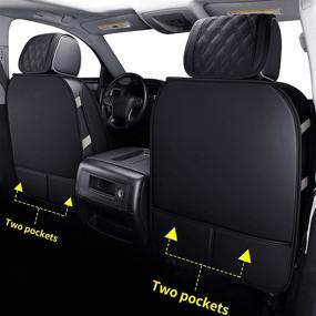 img 3 attached to 02-SM 2 Front Seat Covers Fit For 2007-2020 Chevy Silverado Sierra 1500 / 2500 HD / 3500 HD With Water Proof Faux Leather (Black 2 PCS)