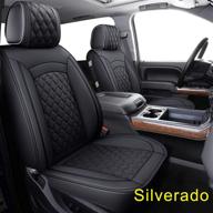 02-sm 2 чехлы на передние сиденья подходят для chevy silverado sierra 1500 / 2500 hd / 3500 hd 2007-2020 гг. с водонепроницаемой искусственной кожей (черный 2 шт.) логотип