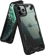 ringke fusion-x case for iphone 11 pro - shockproof heavy duty bumper cover, black design back logo