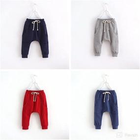 img 2 attached to Versatile Unisex Harem Pants for Kids with Elastic Waist, Cotton Blend, and Convenient Pockets