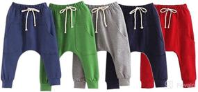 img 1 attached to Versatile Unisex Harem Pants for Kids with Elastic Waist, Cotton Blend, and Convenient Pockets