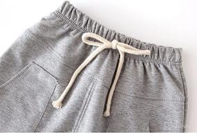 img 3 attached to Versatile Unisex Harem Pants for Kids with Elastic Waist, Cotton Blend, and Convenient Pockets