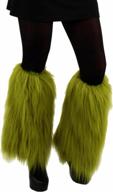 adult and teen dr. seuss the grinch fuzzy leg warmers costume accessory logo