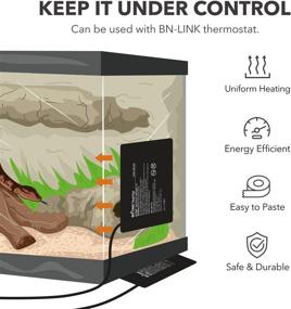img 3 attached to 🦎 BN-LINK Waterproof Electric Reptile Heating Pad for Terrariums - Under Tank Heating Mat Ideal for Turtles, Lizards, Frogs, and Other Reptiles - 6" X 8