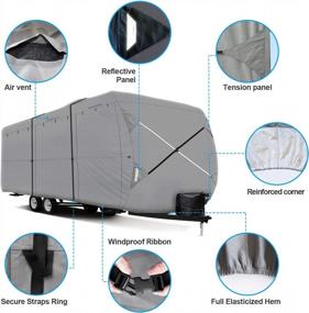 img 1 attached to XGEAR Thick 6-Ply Top Panel Travel Trailer Cover- Ripstop Waterproof RV Covers With Storage Bag And Windproof Buckles (27'-30')