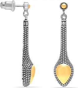 img 3 attached to LeCalla'S Balinese Antique Filigree Drop Earrings - 925 Sterling Silver For Ladies And Teens