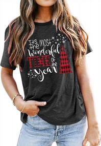 img 3 attached to Rock The Holidays With Buffalo Plaid Christmas Tree Tees For Women - Fun And Festive Graphic T-Shirts