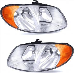 img 4 attached to OEDRO Chrome Housing Headlamps With Amber Reflectors Compatible With 2001-2007 Dodge Caravan And Chrysler Town & Country Headlight Assembly