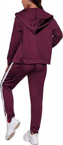 img 2 attached to Women'S Color Block Tracksuit 2 Piece Outfit - Zip Up Hoodie & Pants Sweatsuit Set For Sporty Look