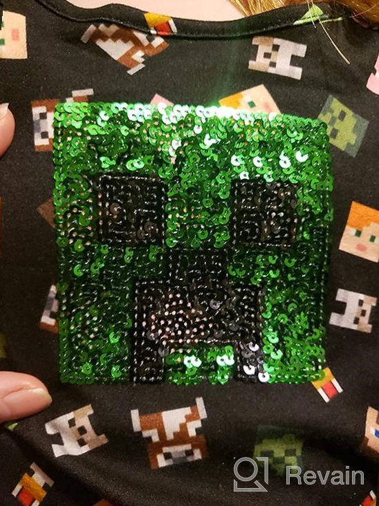 img 1 attached to Stylish Minecraft Girls Creeper Sequins Clothing for Little Girls: Shop Now! review by Mona Kohkayne