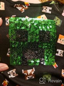 img 5 attached to Stylish Minecraft Girls Creeper Sequins Clothing for Little Girls: Shop Now!