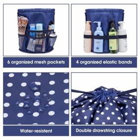 img 1 attached to Chic And Convenient: Waterproof Barrel Drawstring Makeup Bag For Ladies On The Go