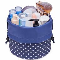 chic and convenient: waterproof barrel drawstring makeup bag for ladies on the go logo