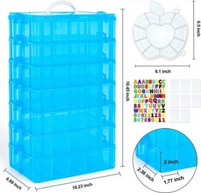 img 2 attached to 7 Layers Stackable Storage Container, 70 Adjustable Compartments (Blue) Stackable Storage Container, Perfect For Kids Toys, Art Crafts, Jewelry, Supplies, Mini Case & Letter Sticker Included