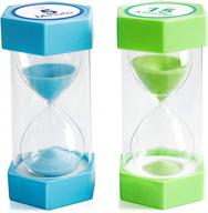 ⏳ xinbaohong sand timer set - 5 minute and 15 minute hourglass sand timers for classroom, office, kitchen, and games - pack of 2 (blue 5 min, green 15 min) – 6.3''x 3.2'' логотип