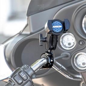 img 1 attached to Robust Aluminum Motorcycle Handlebar Phone Mount - Arkon RoadVise 25Mm In Black