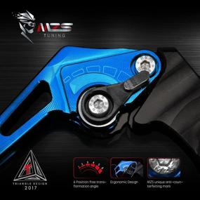 img 1 attached to 🔵 Blue CNC Adjustable Short Square Brake Clutch Levers for YZF R1 R1M R1S 2015-2021, YZF R6 2017-2020, MT09 MT-09 SP 2021-2022, Tracer 900 GT 2021-2022