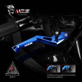 img 3 attached to 🔵 Blue CNC Adjustable Short Square Brake Clutch Levers for YZF R1 R1M R1S 2015-2021, YZF R6 2017-2020, MT09 MT-09 SP 2021-2022, Tracer 900 GT 2021-2022