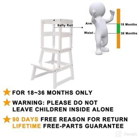img 3 attached to 🥘 Safety-Enhanced SDADI Kitchen Step Stool for Toddlers 18 Months+, White LT01W