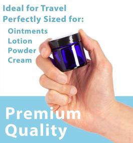 img 1 attached to Set Of 3 Cobalt Blue Thick Wall Glass Jars - 1 Oz / 30 Ml Size, BPA-Free, Airtight, And Smell Proof Containers For Storage